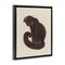 Stupell Industries Sitting Cat Curved Tail Floater Framed Canvas Wall Art Design by Grace Popp